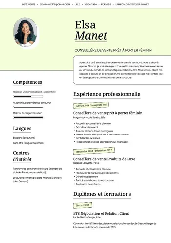 Modèle de CV Oberon