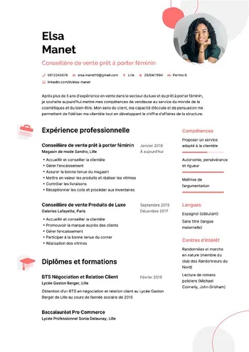 Modèle de CV Regulus