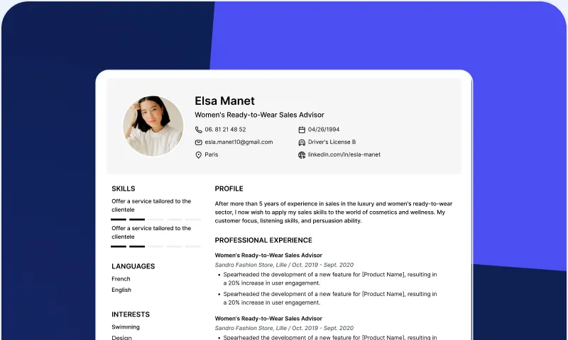 The MakeMyCV CV builder with live preview
